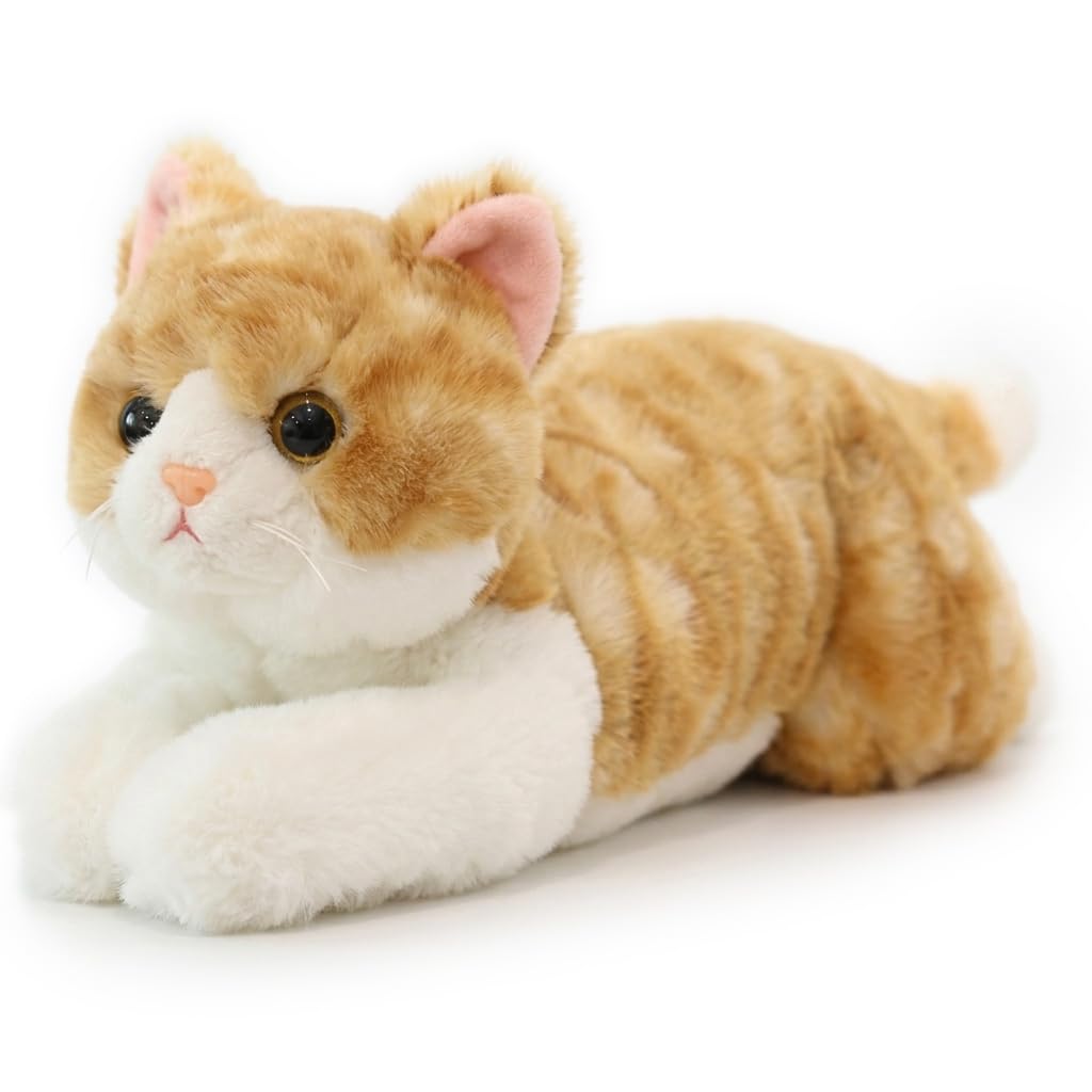 Amazon.co.jp: SINGLE MANY 猫 ぬいぐるみ リアル 茶トラ ネコ 抱き枕